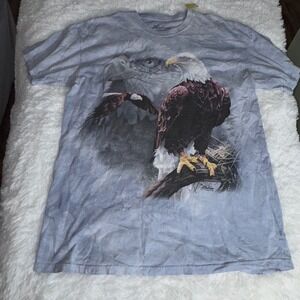 The Mountain Bald Eagle Graphic T-Shirt XL Gray Tie Dye 2011 Vintage Forest